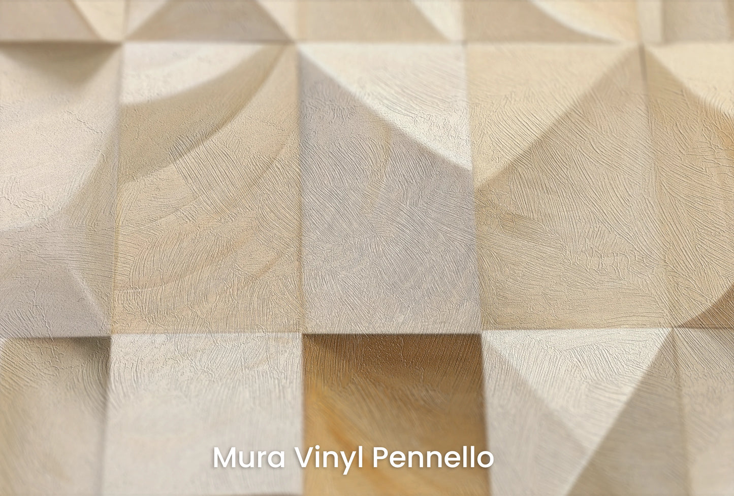Zbliżenie na artystyczną fototapetę o nazwie Wooden Origami na podłożu Mura Vinyl Pennello - faktura pociągnięć pędzla malarskiego.