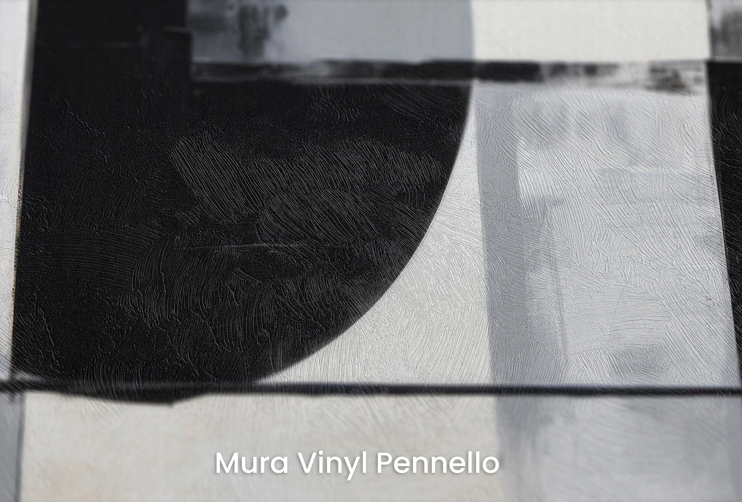 Zbliżenie na artystyczną fototapetę o nazwie Lunar Contrast #2 na podłożu Mura Vinyl Pennello - faktura pociągnięć pędzla malarskiego.