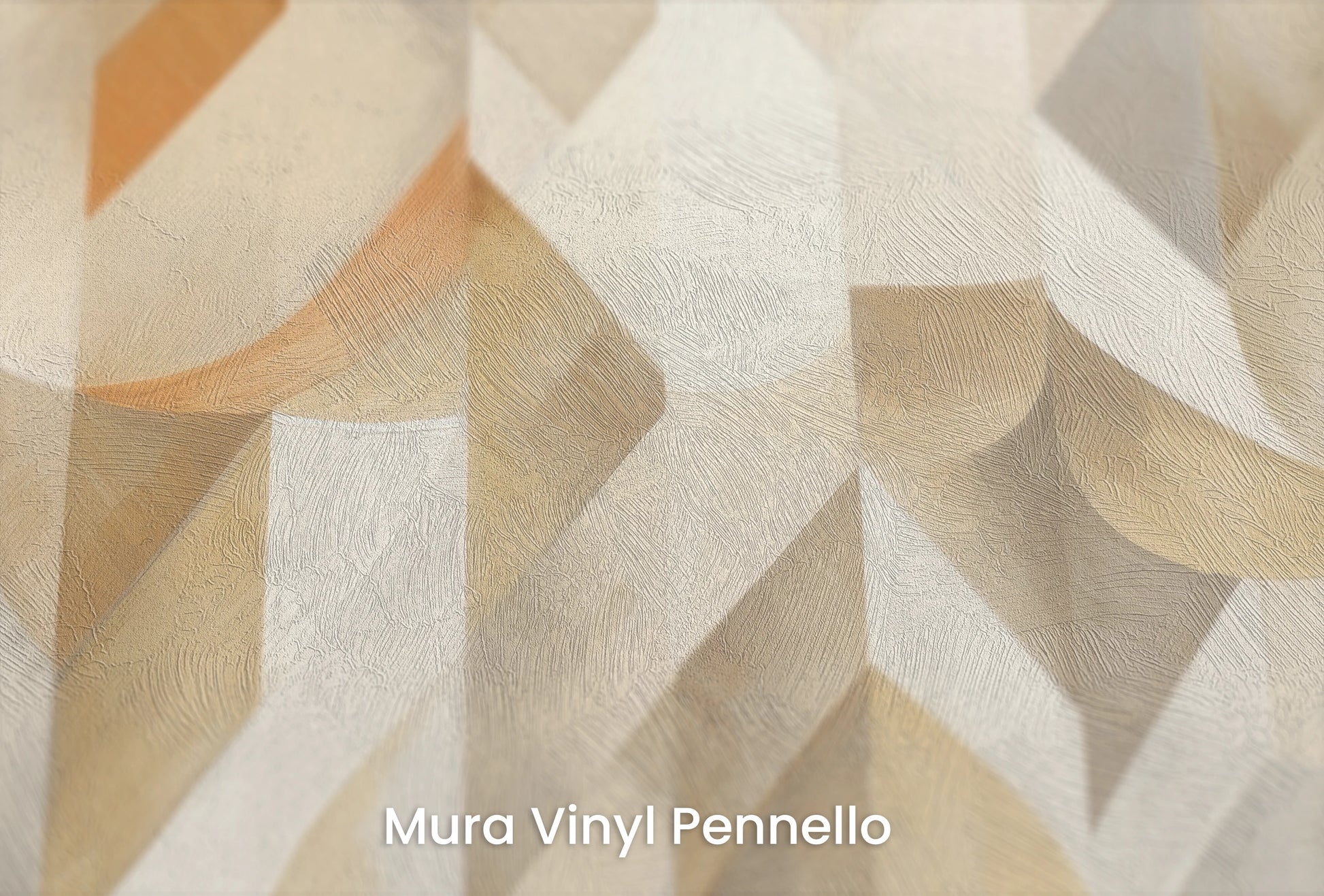 Zbliżenie na artystyczną fototapetę o nazwie Beige Swirl na podłożu Mura Vinyl Pennello - faktura pociągnięć pędzla malarskiego.