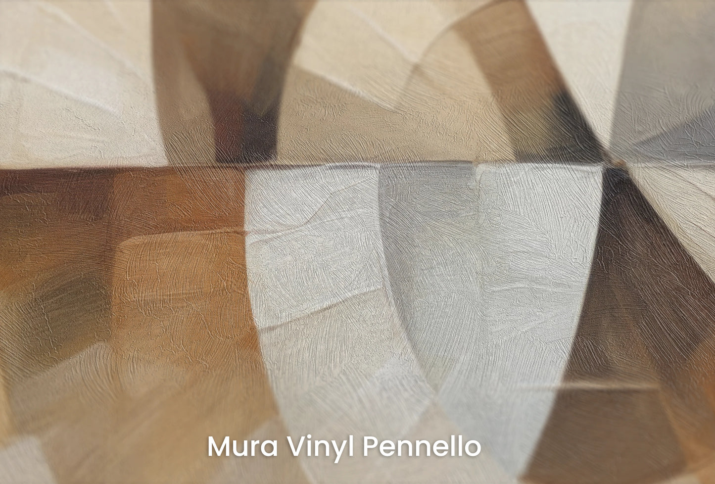Zbliżenie na artystyczną fototapetę o nazwie Circular Harmony na podłożu Mura Vinyl Pennello - faktura pociągnięć pędzla malarskiego.