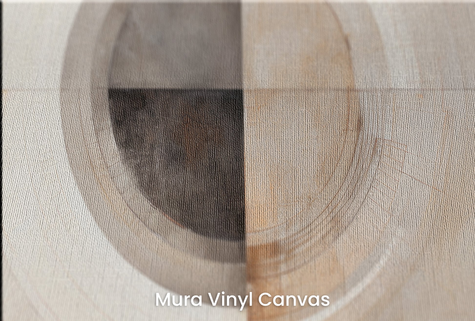 Zbliżenie na artystyczną fototapetę o nazwie MONOCHROME ECLIPSE ABSTRACTION #2 na podłożu Mura Vinyl Canvas - faktura naturalnego płótna.
