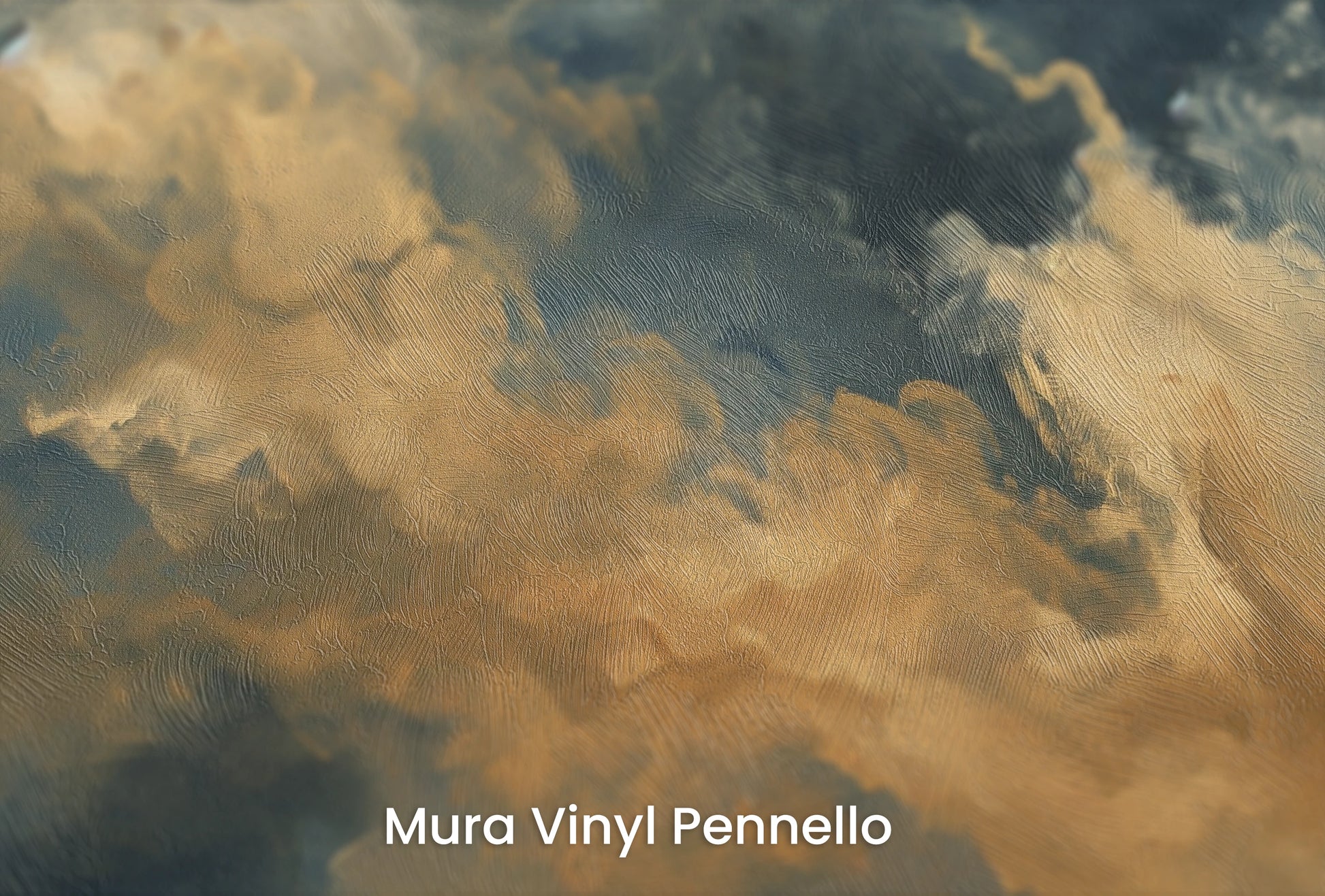 Zbliżenie na artystyczną fototapetę o nazwie Storm's Embrace na podłożu Mura Vinyl Pennello - faktura pociągnięć pędzla malarskiego.