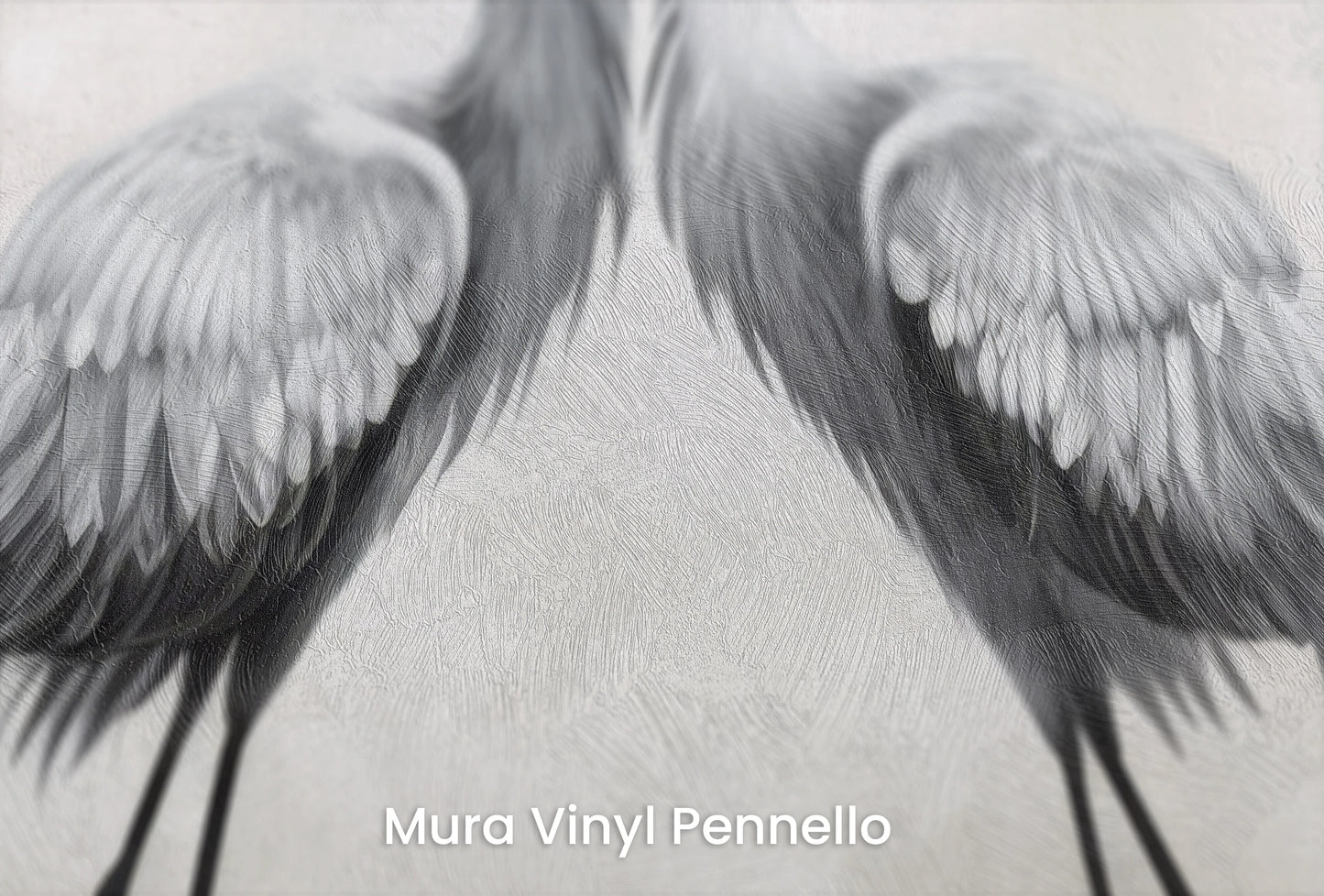 Zbliżenie na artystyczną fototapetę o nazwie Gentle Embrace #2 na podłożu Mura Vinyl Pennello - faktura pociągnięć pędzla malarskiego.
