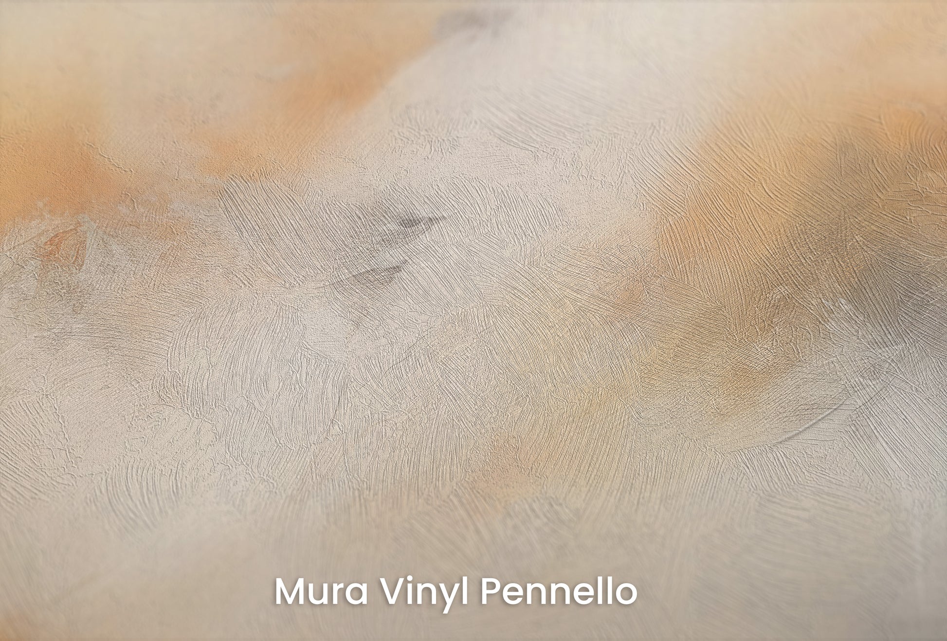Zbliżenie na artystyczną fototapetę o nazwie GOLDEN PEAKS ABSTRACT LANDSCAPE na podłożu Mura Vinyl Pennello - faktura pociągnięć pędzla malarskiego.