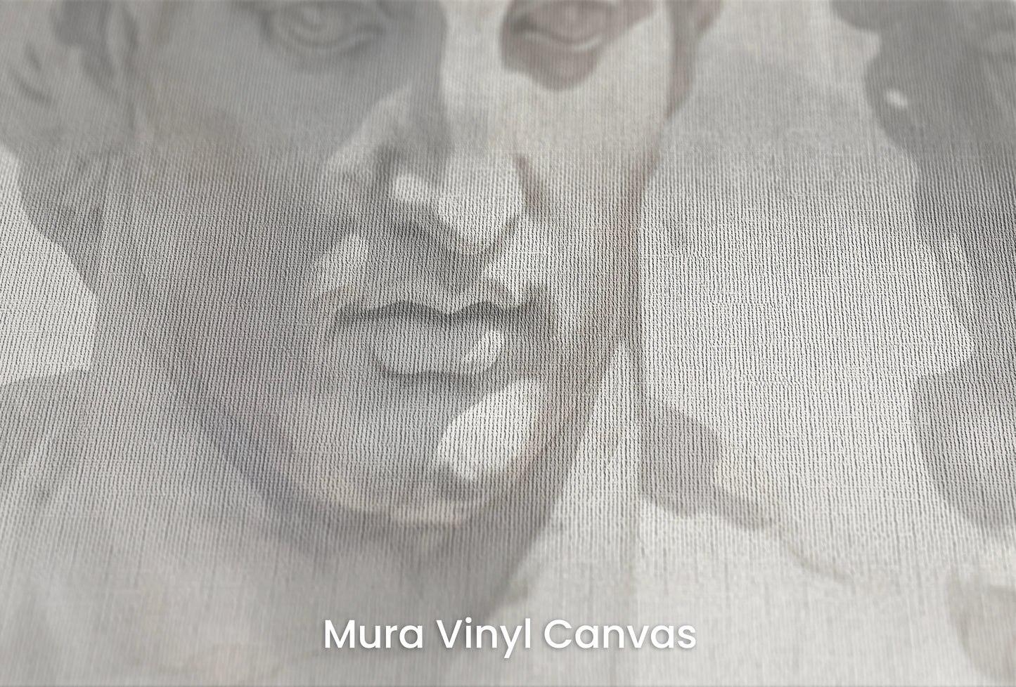 Zbliżenie na artystyczną fototapetę o nazwie Greek Tragedy na podłożu Mura Vinyl Canvas - faktura naturalnego płótna.