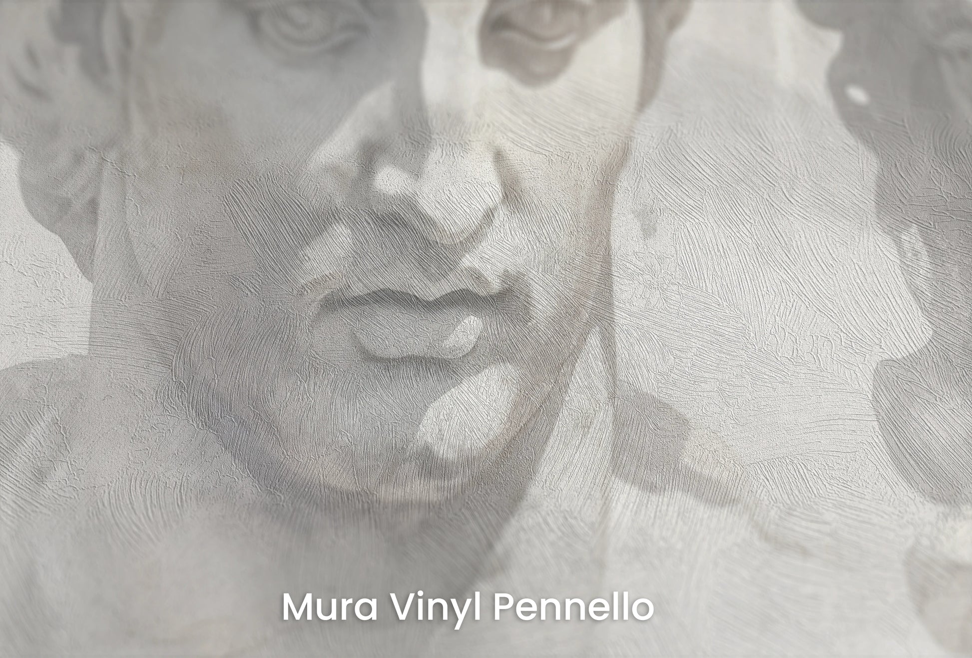 Zbliżenie na artystyczną fototapetę o nazwie Greek Tragedy na podłożu Mura Vinyl Pennello - faktura pociągnięć pędzla malarskiego.