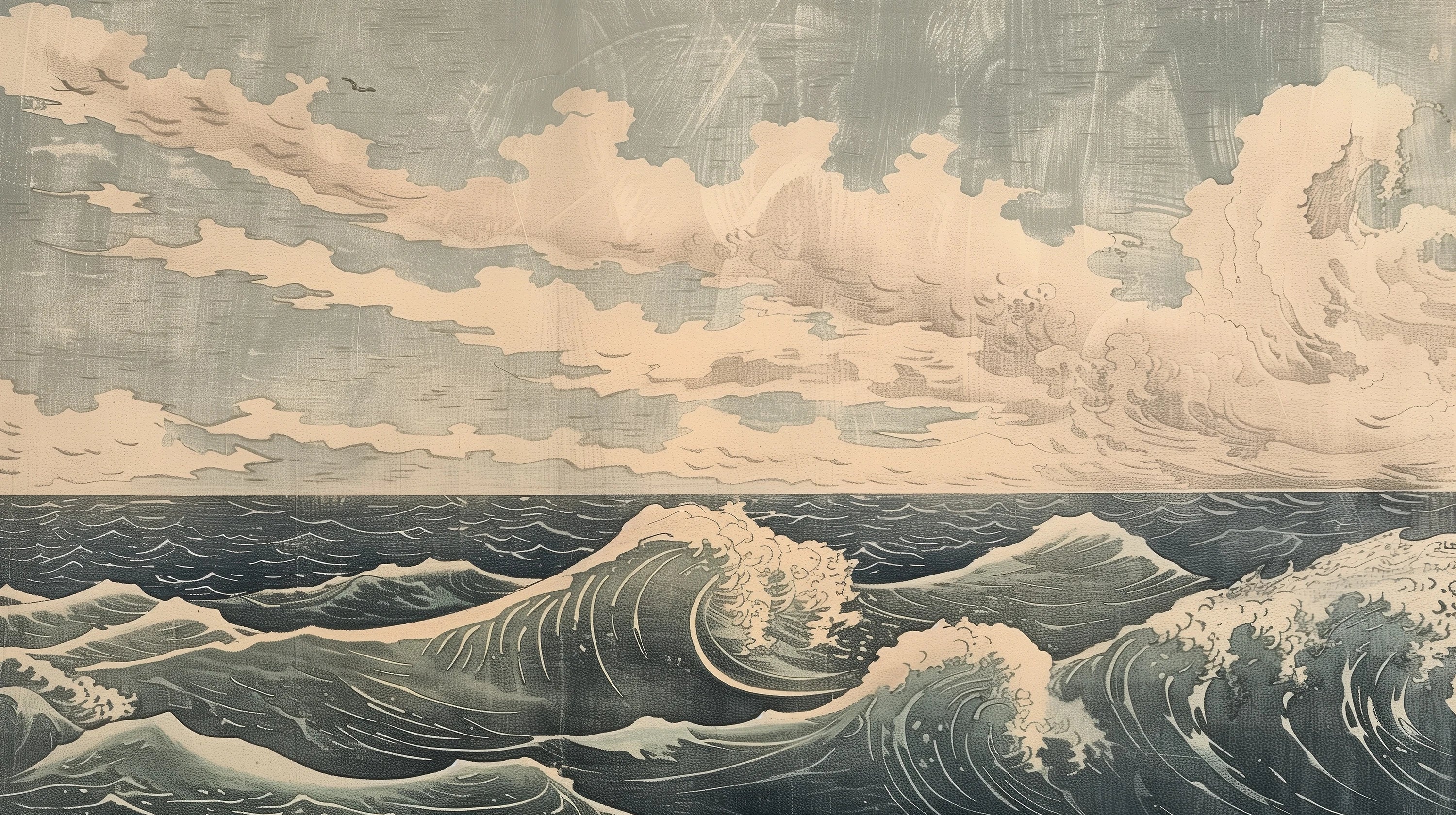 Mustervorschau: Prezentacja całego wzoru fototapety o nazwie Cloudy Sea Harmony