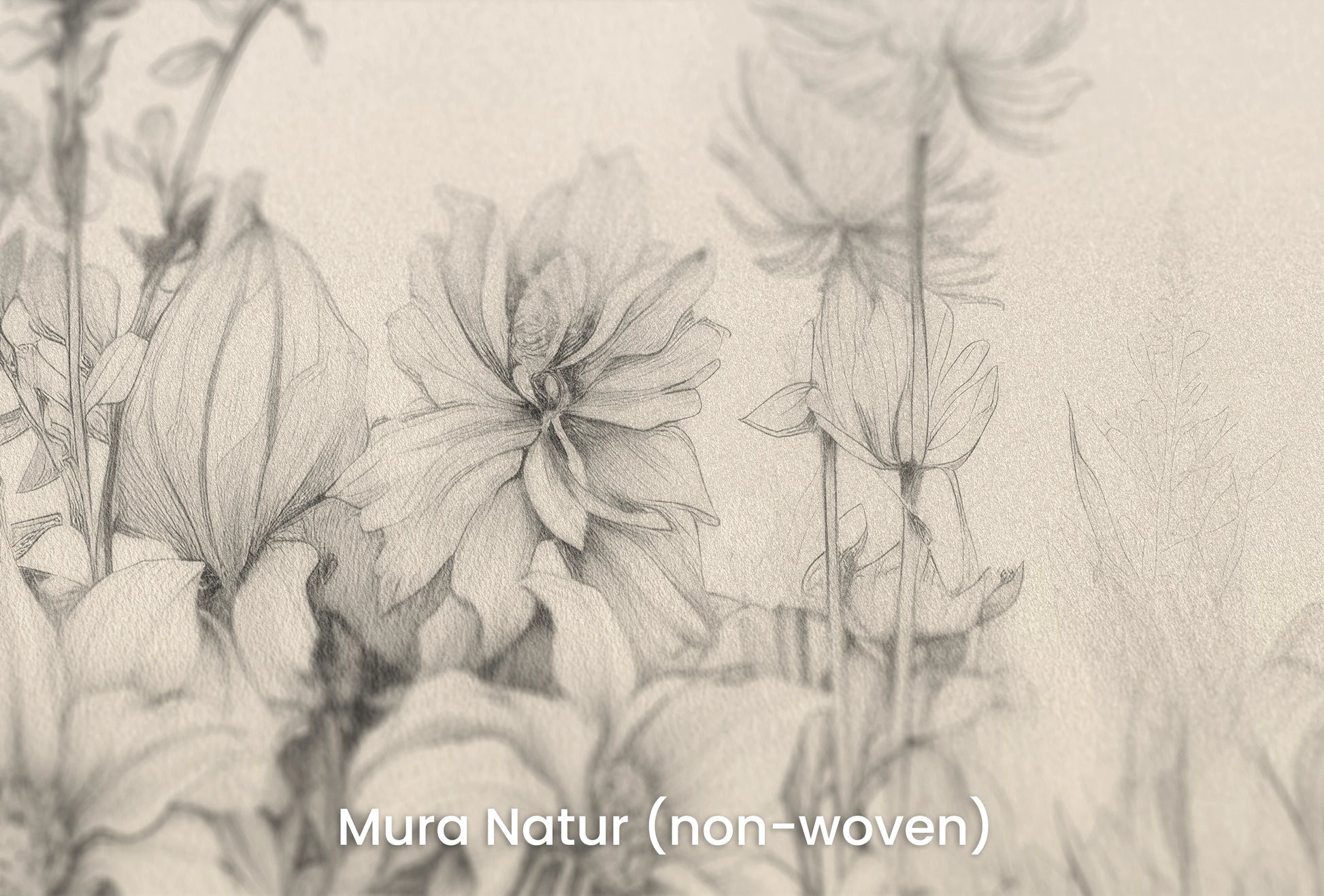 Zbliżenie na artystyczną fototapetę o nazwie Harmonious Blossoms na podłożu Mura Natur (non-woven) - naturalne i ekologiczne podłoże.