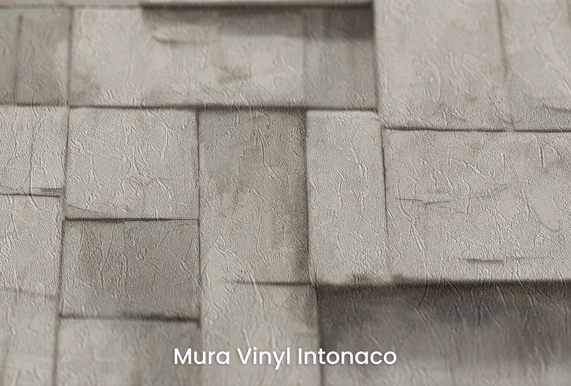 Zbliżenie na artystyczną fototapetę o nazwie Monochrome Mosaic na podłożu Mura Vinyl Intonaco - struktura tartego tynku.