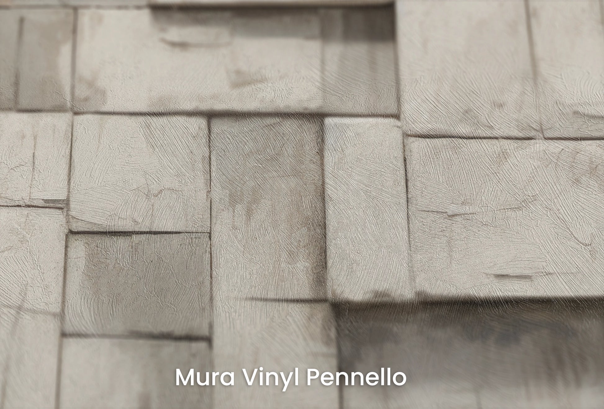 Zbliżenie na artystyczną fototapetę o nazwie Monochrome Mosaic na podłożu Mura Vinyl Pennello - faktura pociągnięć pędzla malarskiego.