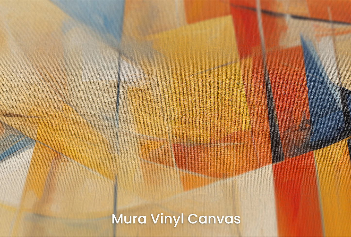 Zbliżenie na artystyczną fototapetę o nazwie Serene Geometry na podłożu Mura Vinyl Canvas - faktura naturalnego płótna.