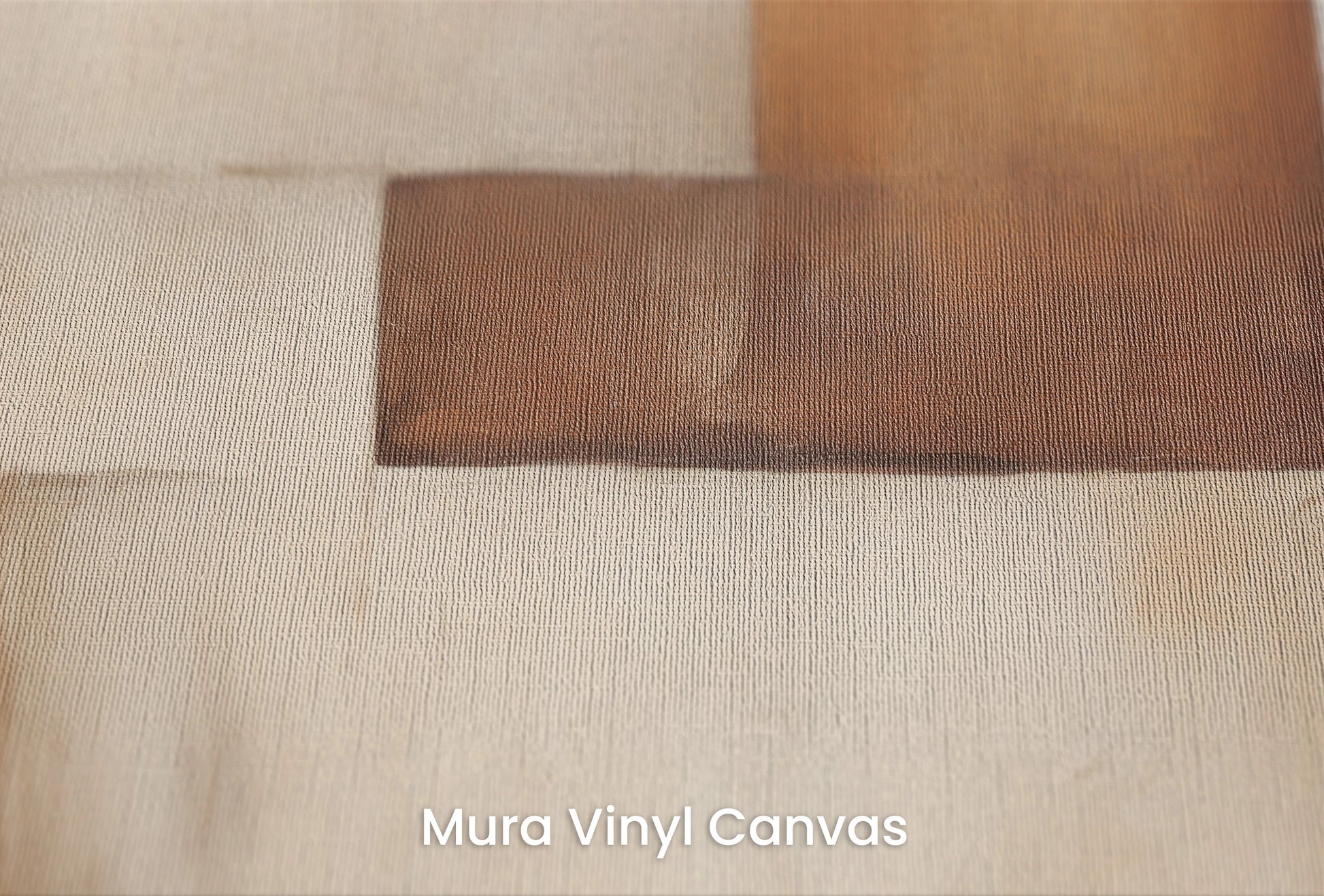 Zbliżenie na artystyczną fototapetę o nazwie Earthy Blocks na podłożu Mura Vinyl Canvas - faktura naturalnego płótna.