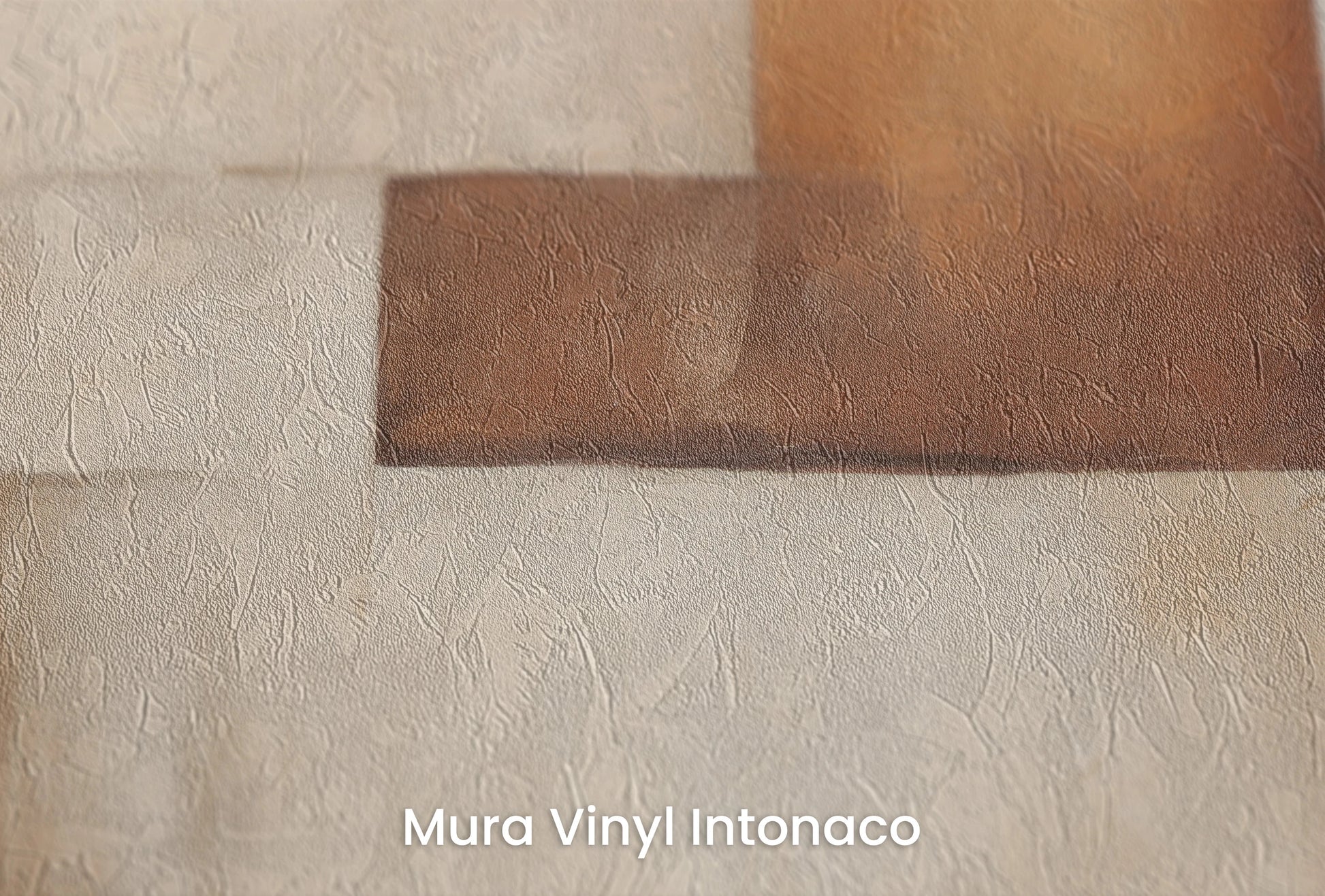 Zbliżenie na artystyczną fototapetę o nazwie Earthy Blocks na podłożu Mura Vinyl Intonaco - struktura tartego tynku.