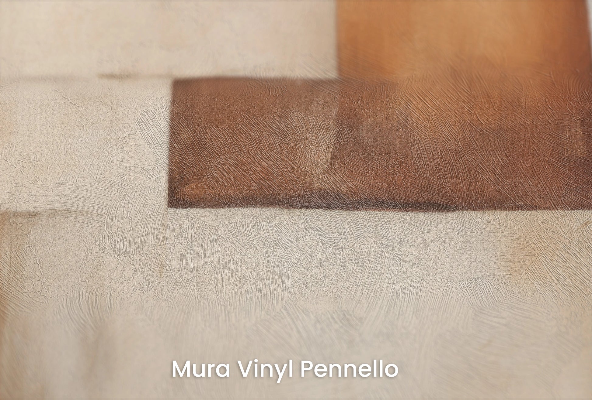 Zbliżenie na artystyczną fototapetę o nazwie Earthy Blocks na podłożu Mura Vinyl Pennello - faktura pociągnięć pędzla malarskiego.