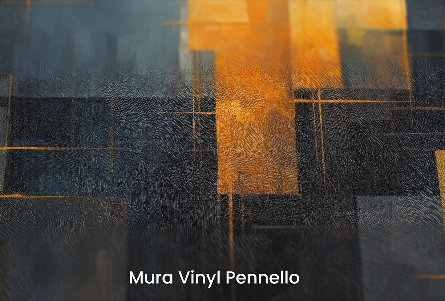 Zbliżenie na artystyczną fototapetę o nazwie Midnight Intersection na podłożu Mura Vinyl Pennello - faktura pociągnięć pędzla malarskiego.
