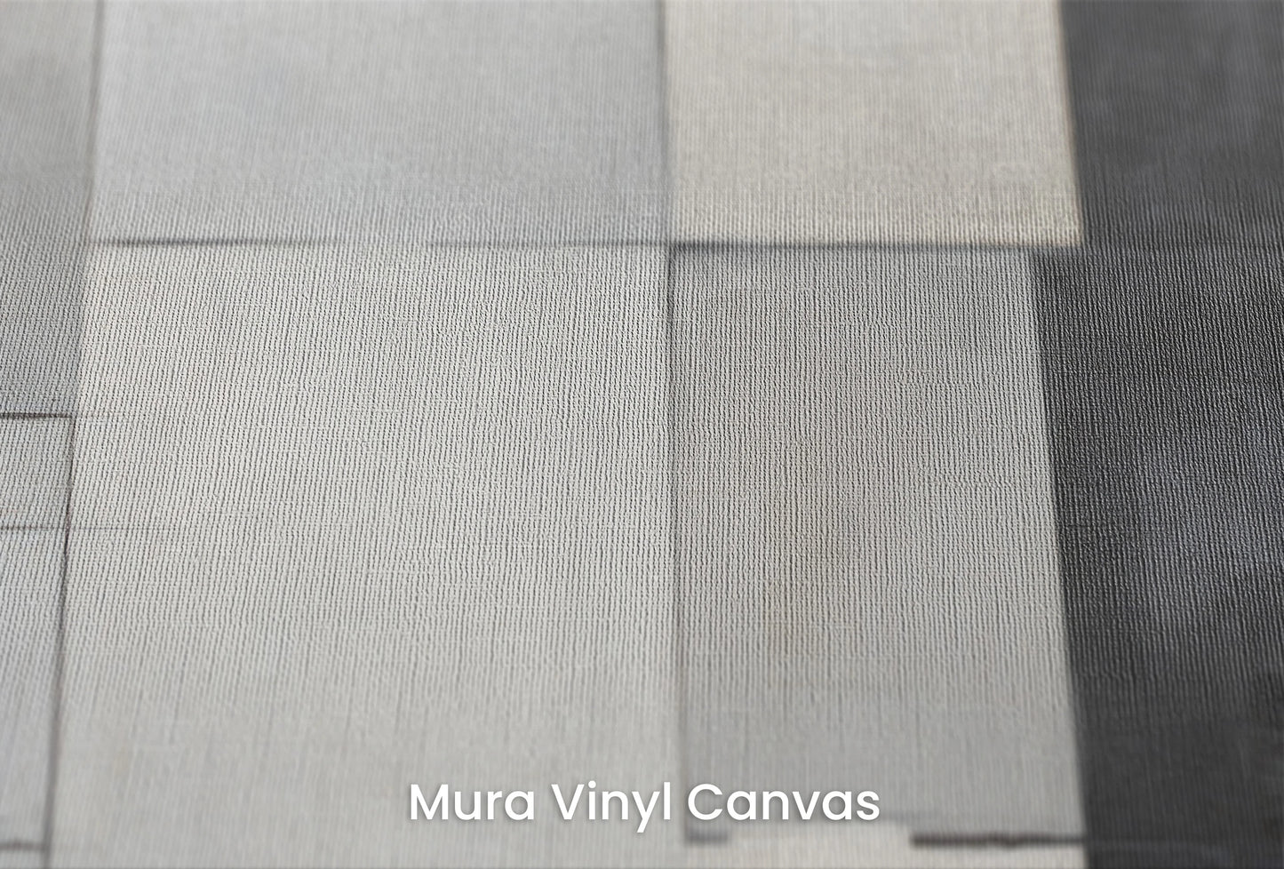 Zbliżenie na artystyczną fototapetę o nazwie Concrete Patchwork na podłożu Mura Vinyl Canvas - faktura naturalnego płótna.