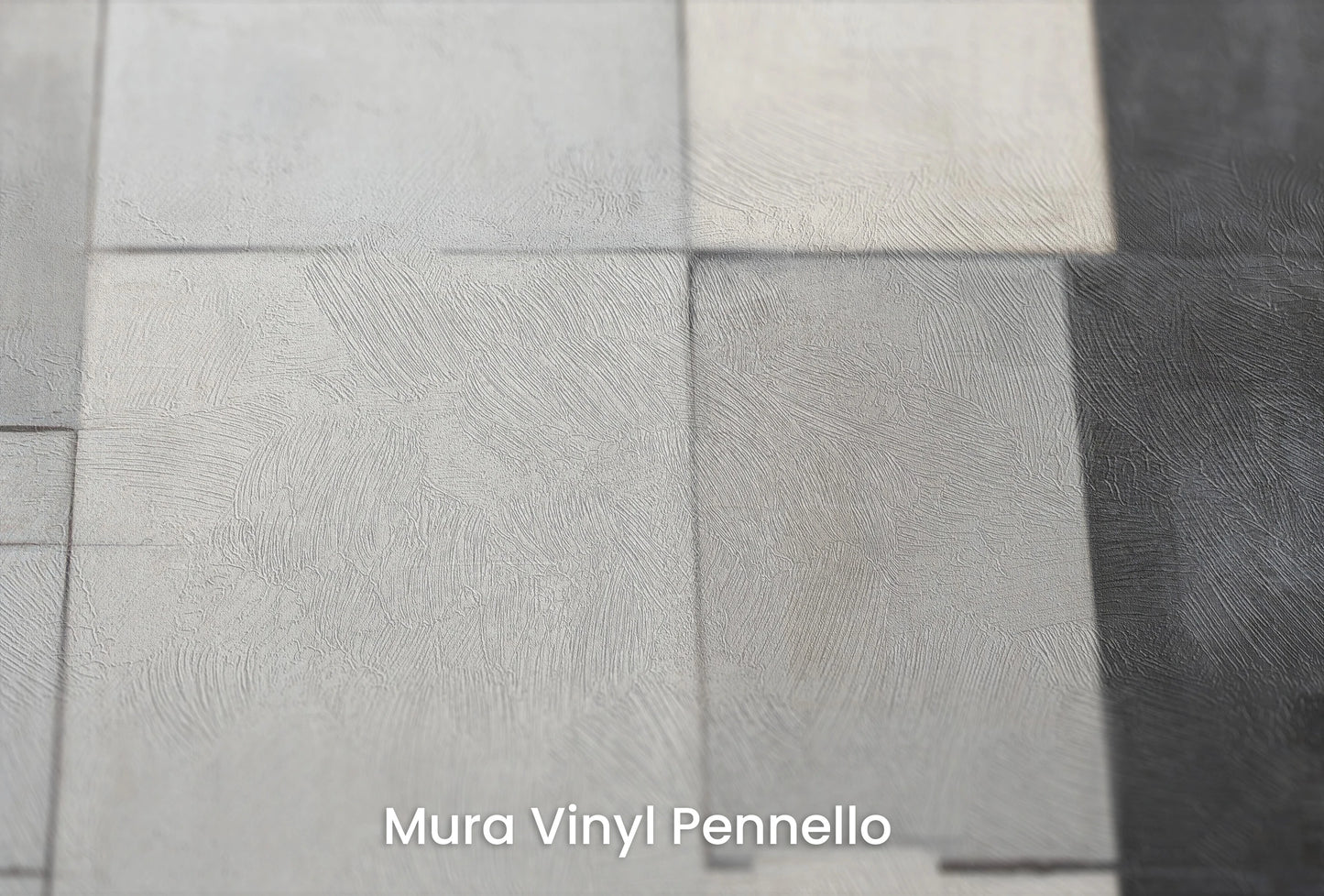 Zbliżenie na artystyczną fototapetę o nazwie Concrete Patchwork na podłożu Mura Vinyl Pennello - faktura pociągnięć pędzla malarskiego.