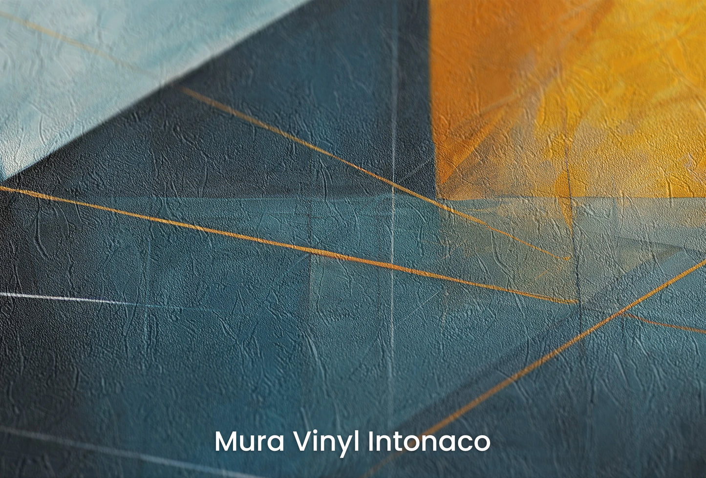 Zbliżenie na artystyczną fototapetę o nazwie Golden Ratio na podłożu Mura Vinyl Intonaco - struktura tartego tynku.