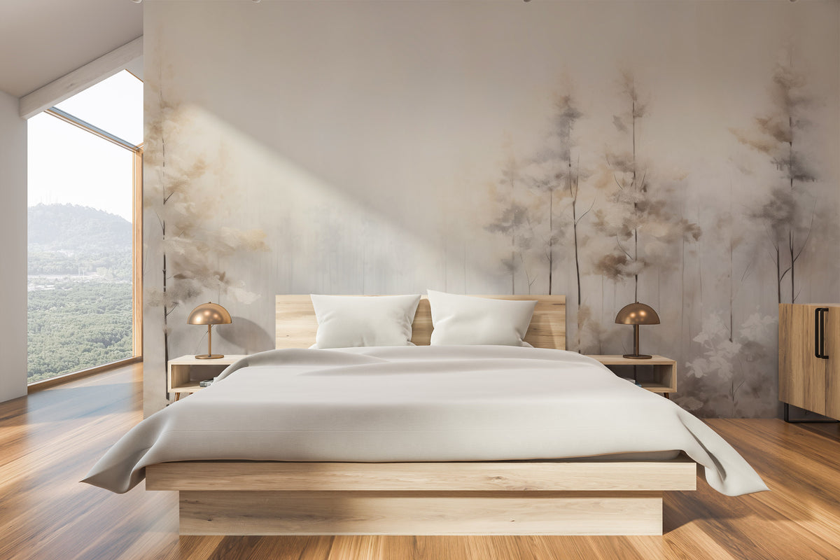 MISTY MORNING MEADOW MURAL