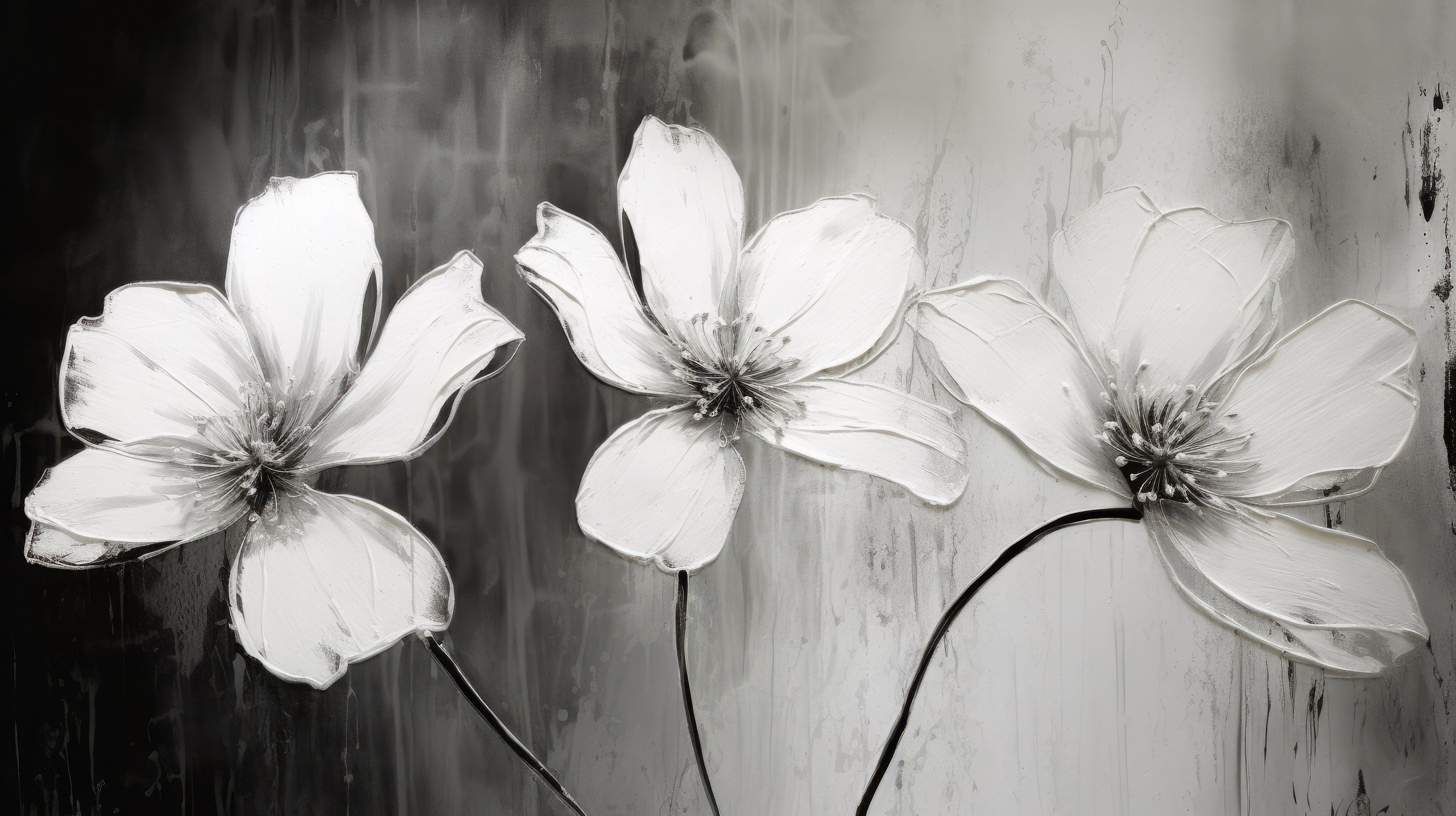 Pattern preview: Prezentacja całego wzoru fototapety o nazwie CHIAROSCURO BLOSSOMS