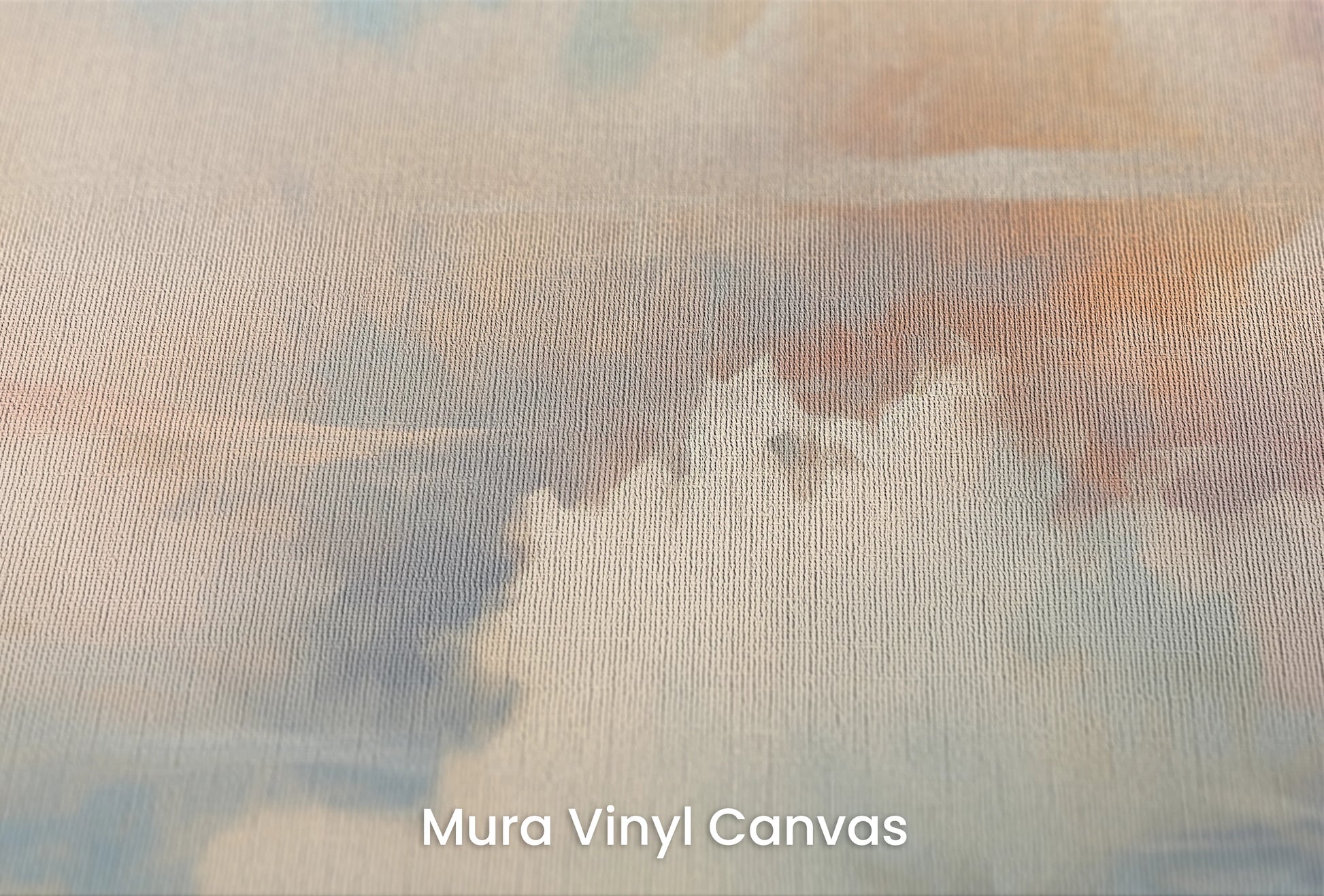 Zbliżenie na artystyczną fototapetę o nazwie Celestial Dawn na podłożu Mura Vinyl Canvas - faktura naturalnego płótna.