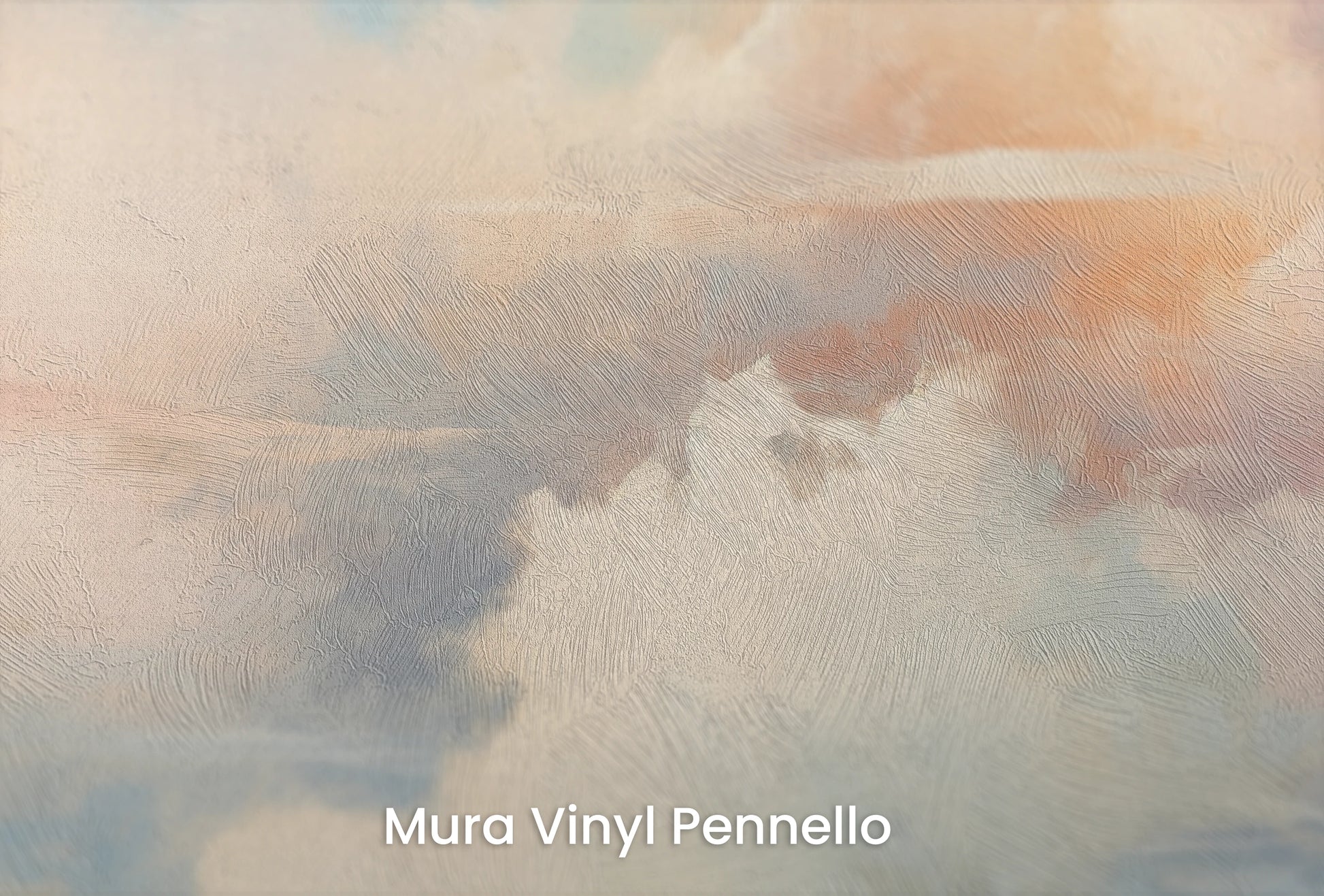 Zbliżenie na artystyczną fototapetę o nazwie Celestial Dawn na podłożu Mura Vinyl Pennello - faktura pociągnięć pędzla malarskiego.