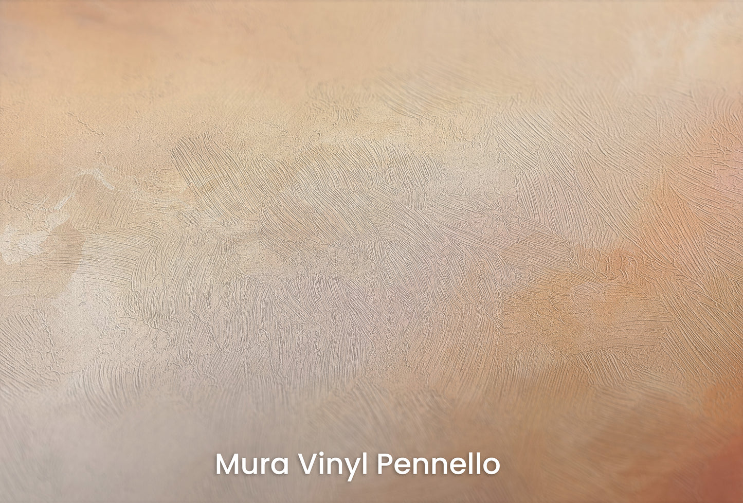 Zbliżenie na artystyczną fototapetę o nazwie AMBER SUNSET SWIRLS na podłożu Mura Vinyl Pennello - faktura pociągnięć pędzla malarskiego.