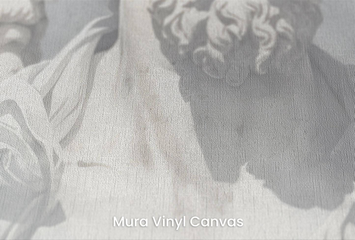 Zbliżenie na artystyczną fototapetę o nazwie Eternal Contemplation na podłożu Mura Vinyl Canvas - faktura naturalnego płótna.