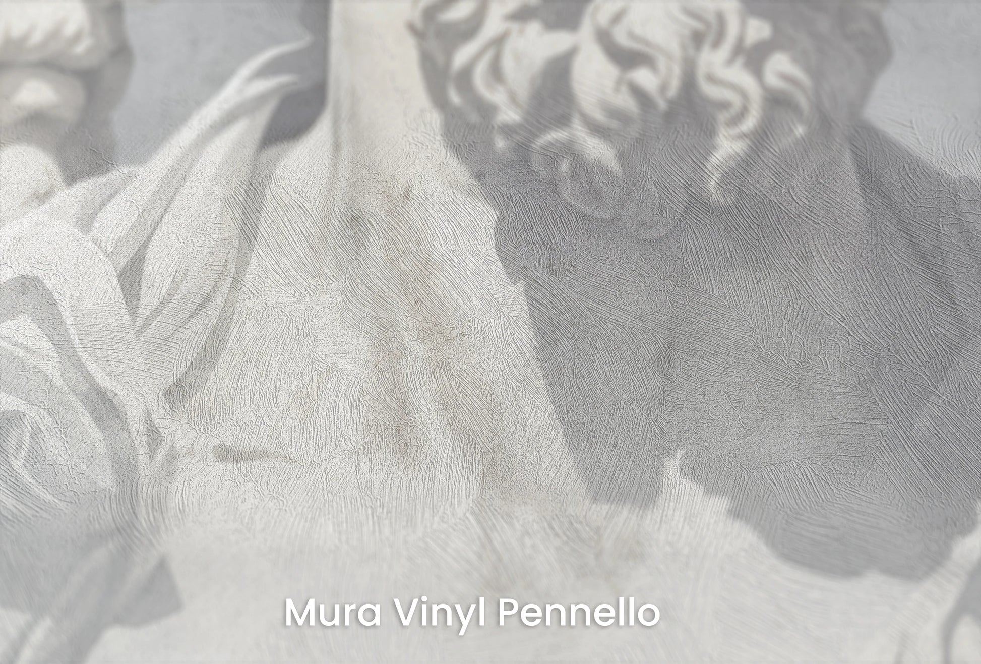 Zbliżenie na artystyczną fototapetę o nazwie Eternal Contemplation na podłożu Mura Vinyl Pennello - faktura pociągnięć pędzla malarskiego.