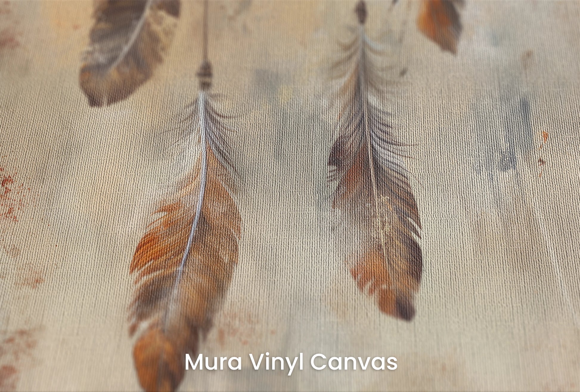 Zbliżenie na artystyczną fototapetę o nazwie Terra Harmony na podłożu Mura Vinyl Canvas - faktura naturalnego płótna.