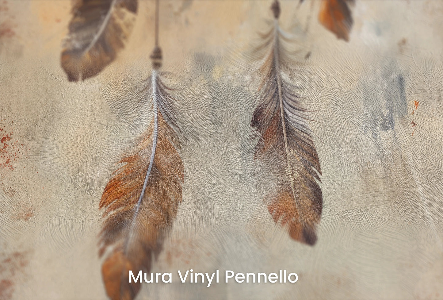 Zbliżenie na artystyczną fototapetę o nazwie Terra Harmony na podłożu Mura Vinyl Pennello - faktura pociągnięć pędzla malarskiego.