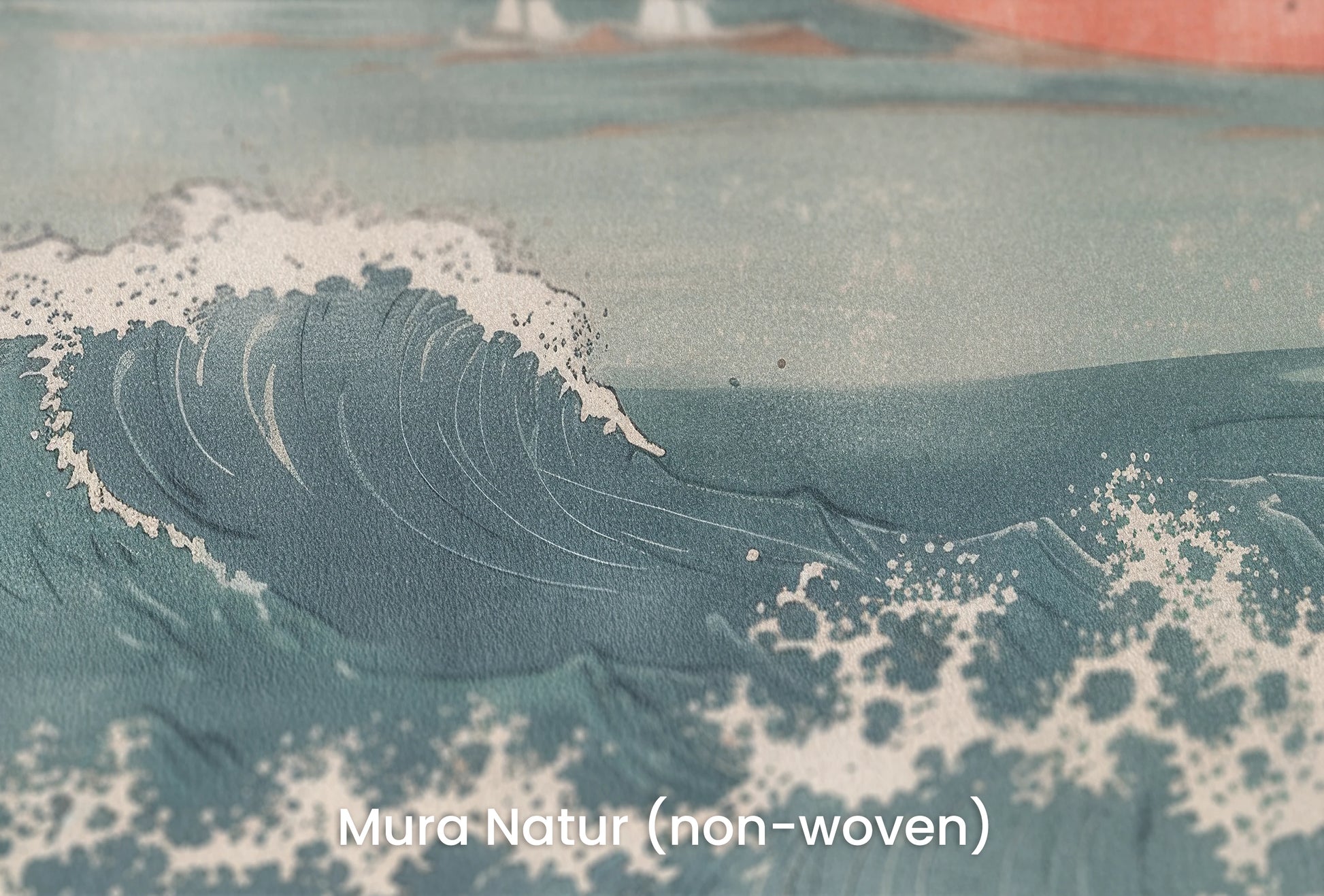 Zbliżenie na artystyczną fototapetę o nazwie Fuji's Serenity na podłożu Mura Natur (non-woven) - naturalne i ekologiczne podłoże.