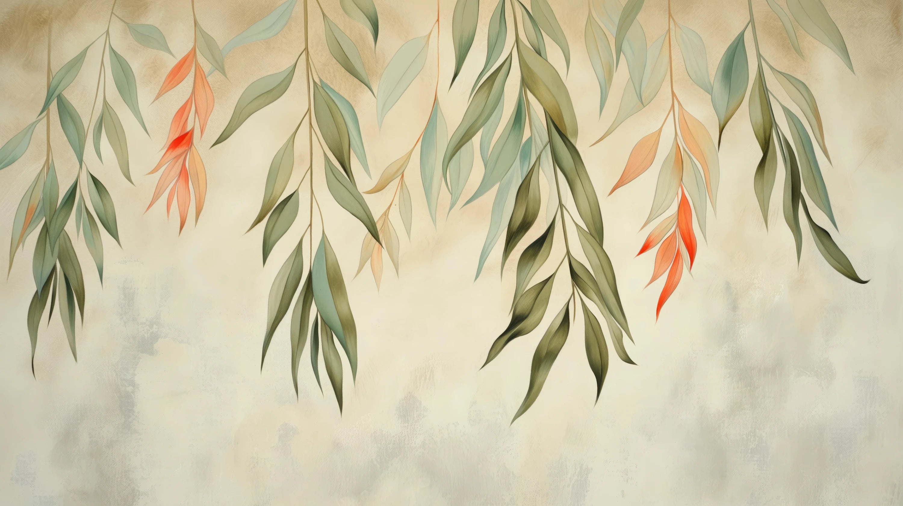 Pattern preview: Prezentacja całego wzoru fototapety o nazwie Serenity Leaves