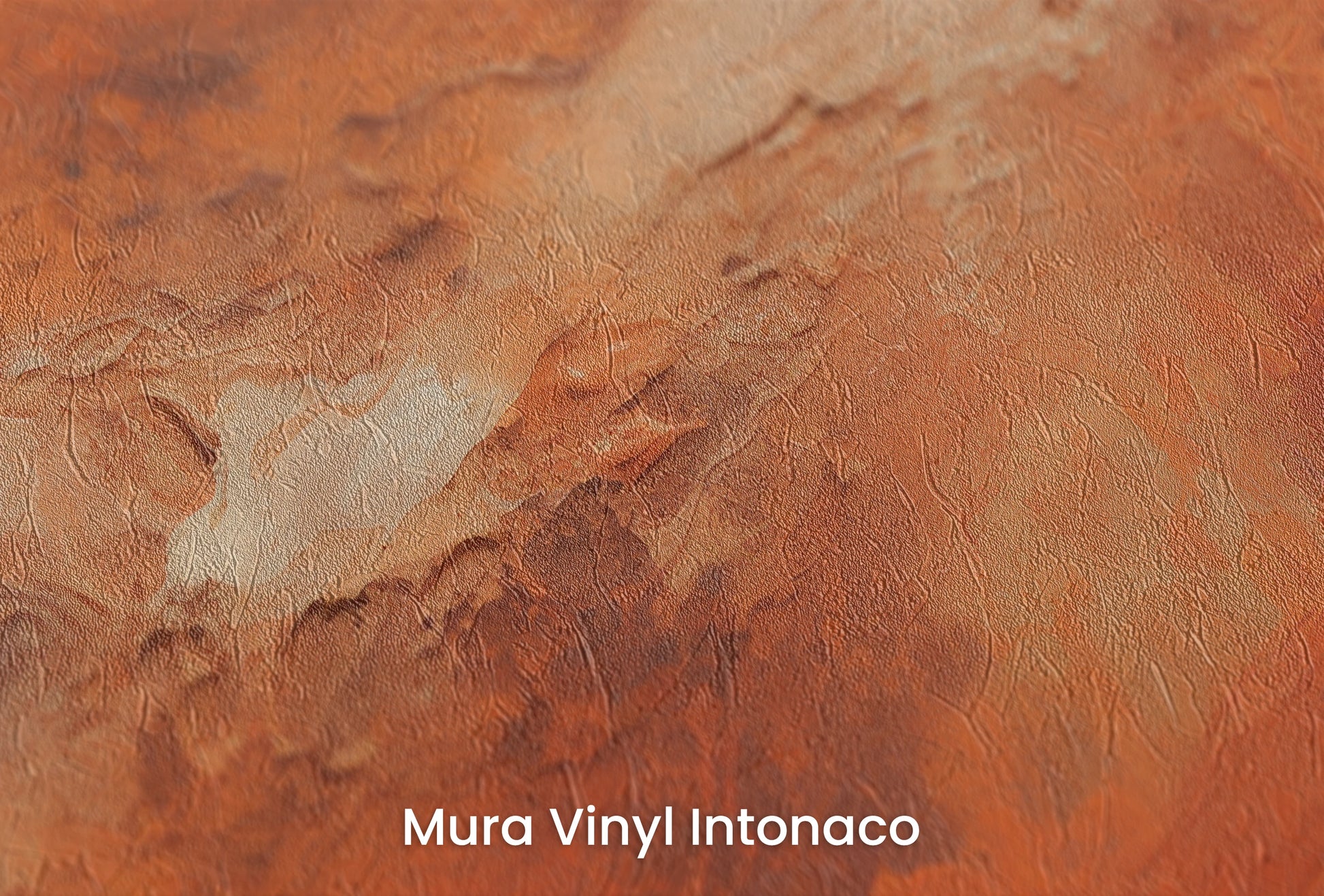 Zbliżenie na artystyczną fototapetę o nazwie Mars' Warmth na podłożu Mura Vinyl Intonaco - struktura tartego tynku.