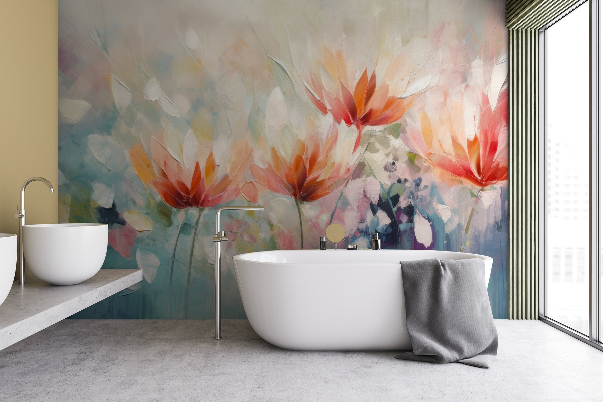 Fototapeta o nazwie Vibrant Floral Symphony użyta w aranzacji wnętrza.