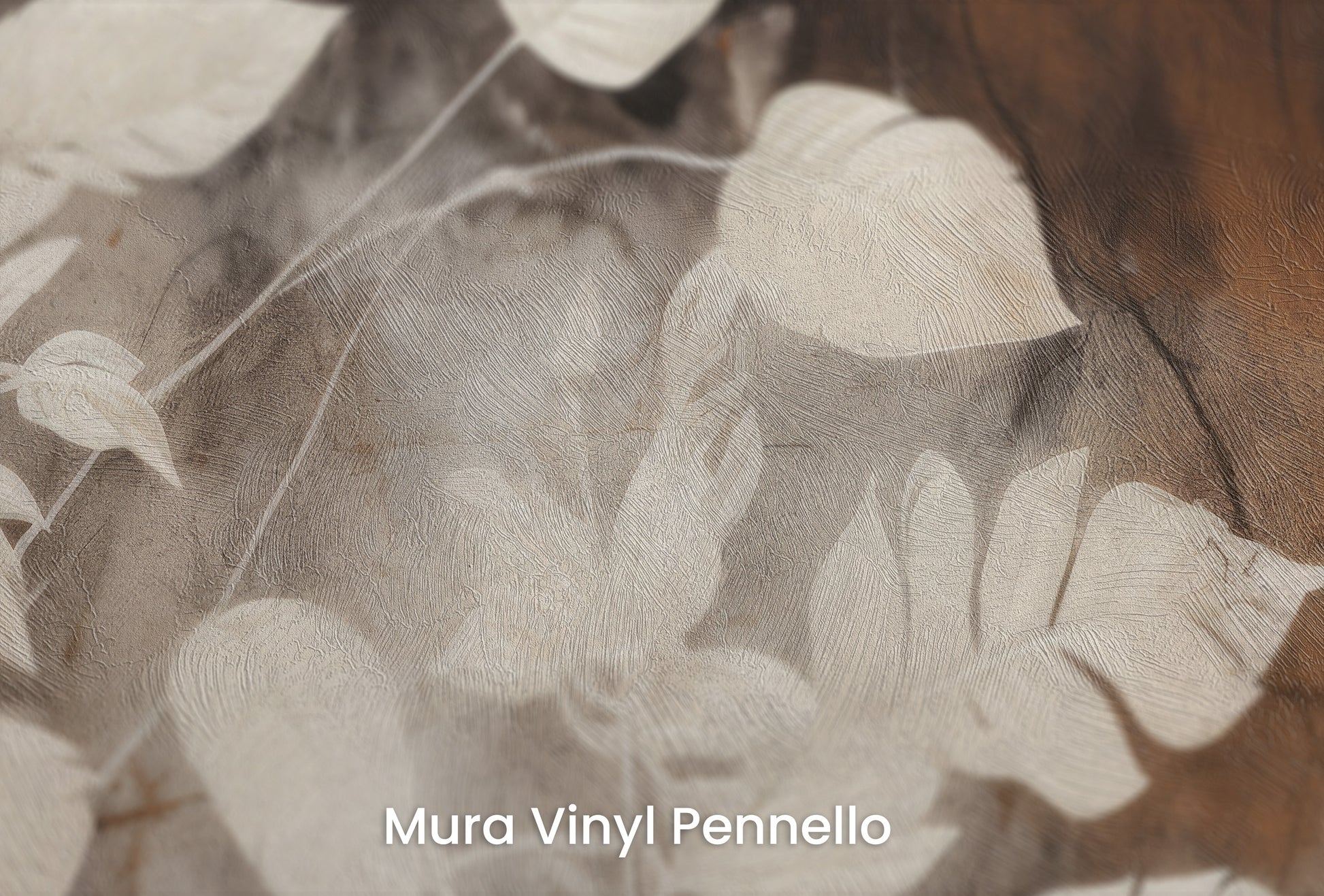 Zbliżenie na artystyczną fototapetę o nazwie Floral Haze na podłożu Mura Vinyl Pennello - faktura pociągnięć pędzla malarskiego.