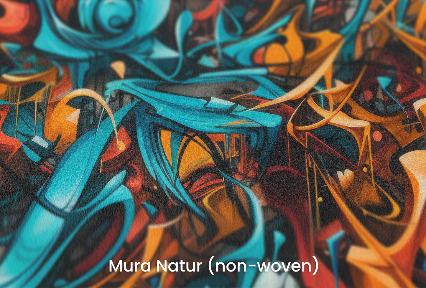 Zbliżenie na artystyczną fototapetę o nazwie Abstract Turmoil na podłożu Mura Natur (non-woven) - naturalne i ekologiczne podłoże.
