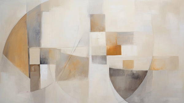 Beige Harmony - tapeta geometryczna z prostokątami w beżowych tonach