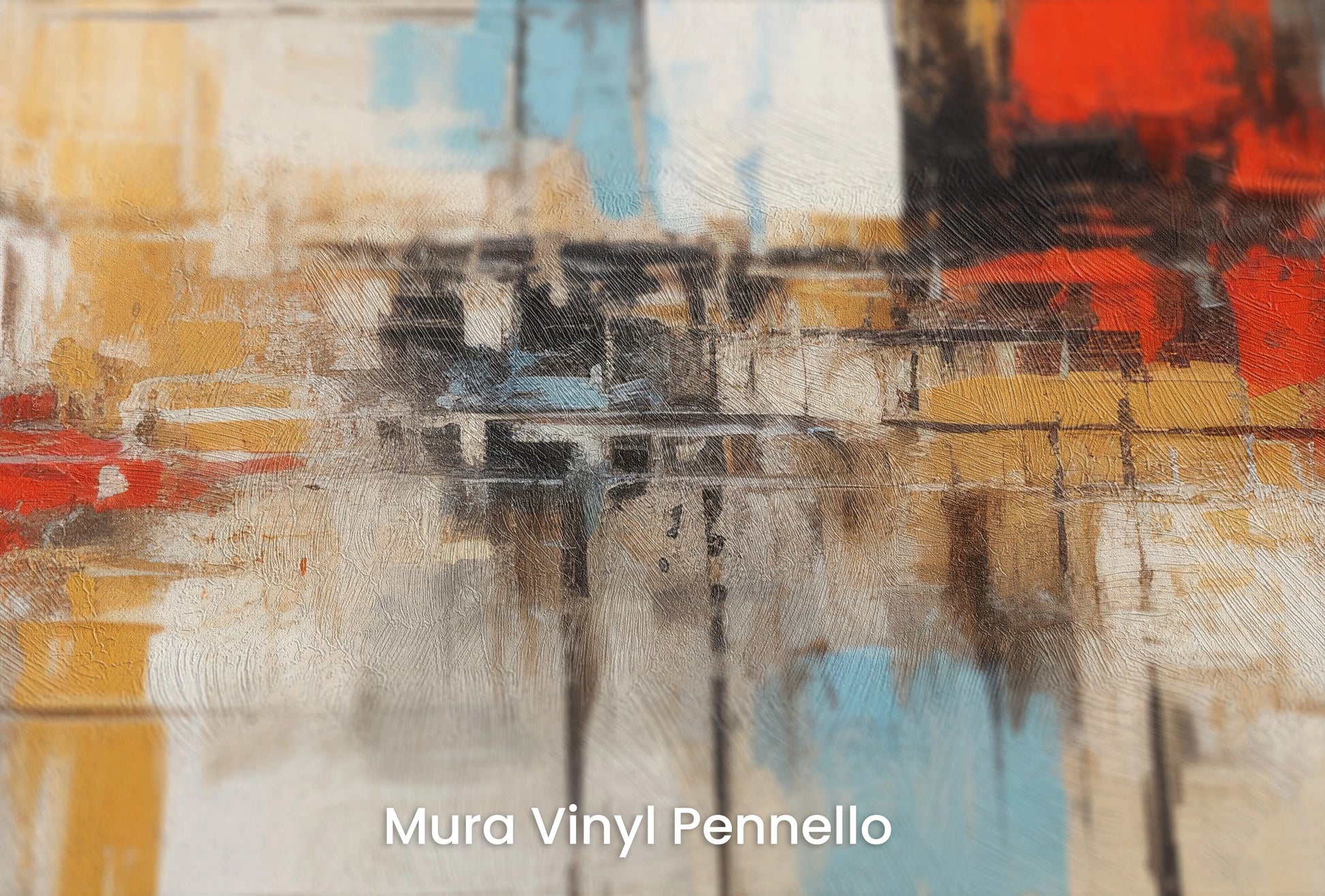 Zbliżenie na artystyczną fototapetę o nazwie Urban Canvas #3 na podłożu Mura Vinyl Pennello - faktura pociągnięć pędzla malarskiego.