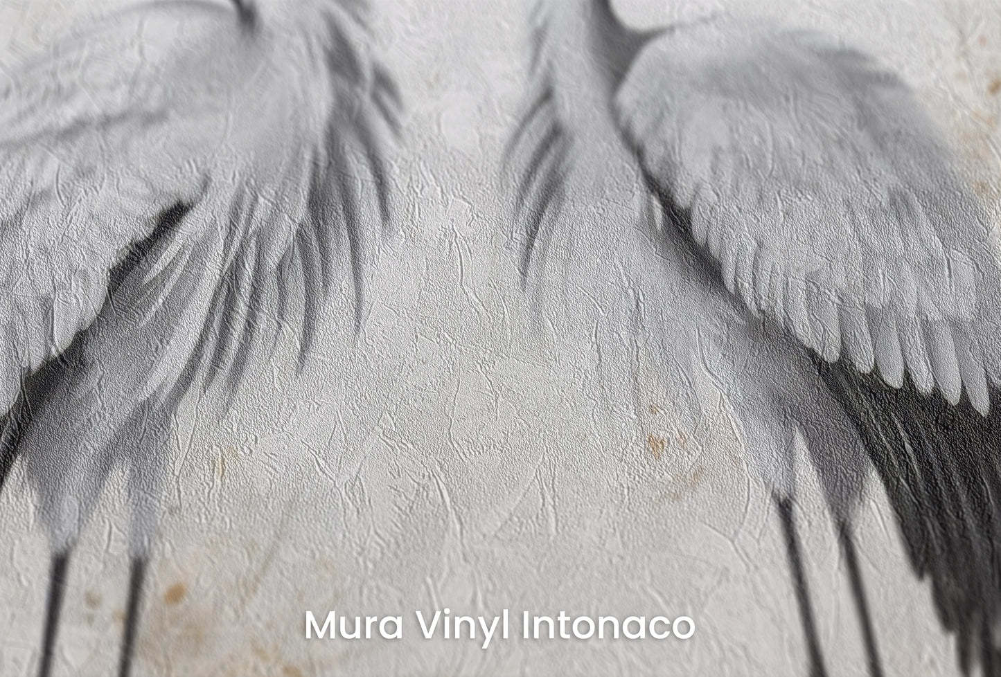 Zbliżenie na artystyczną fototapetę o nazwie Moonlight Ballet na podłożu Mura Vinyl Intonaco - struktura tartego tynku.