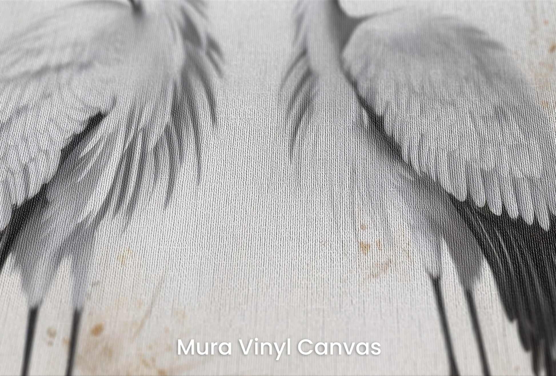 Zbliżenie na artystyczną fototapetę o nazwie Moonlight Ballet na podłożu Mura Vinyl Canvas - faktura naturalnego płótna.