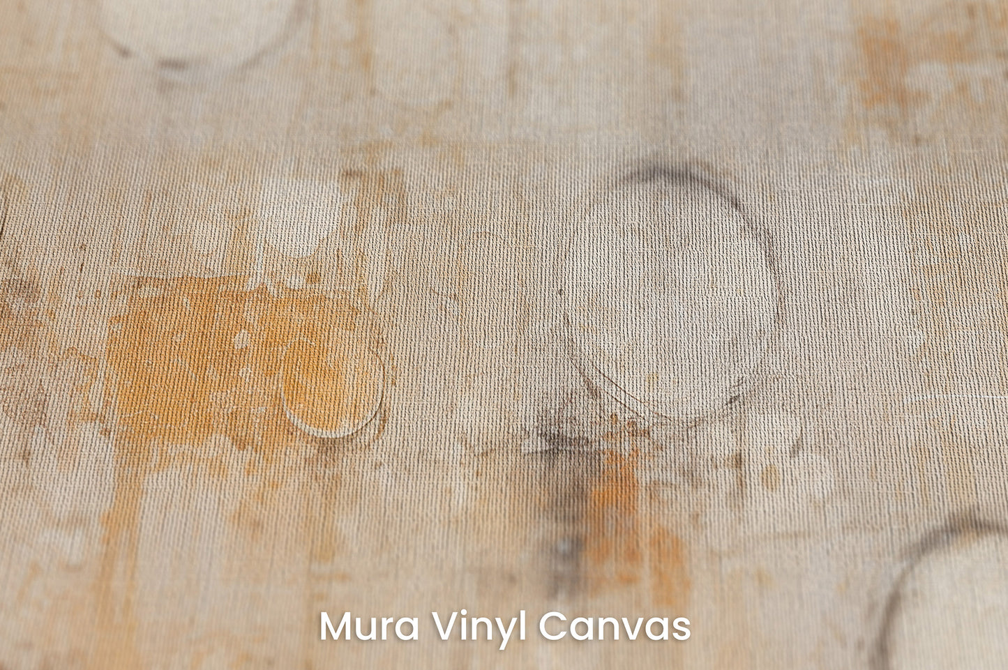Zbliżenie na artystyczną fototapetę o nazwie RUSTIC ORBITAL IMPRESSIONS na podłożu Mura Vinyl Canvas - faktura naturalnego płótna.