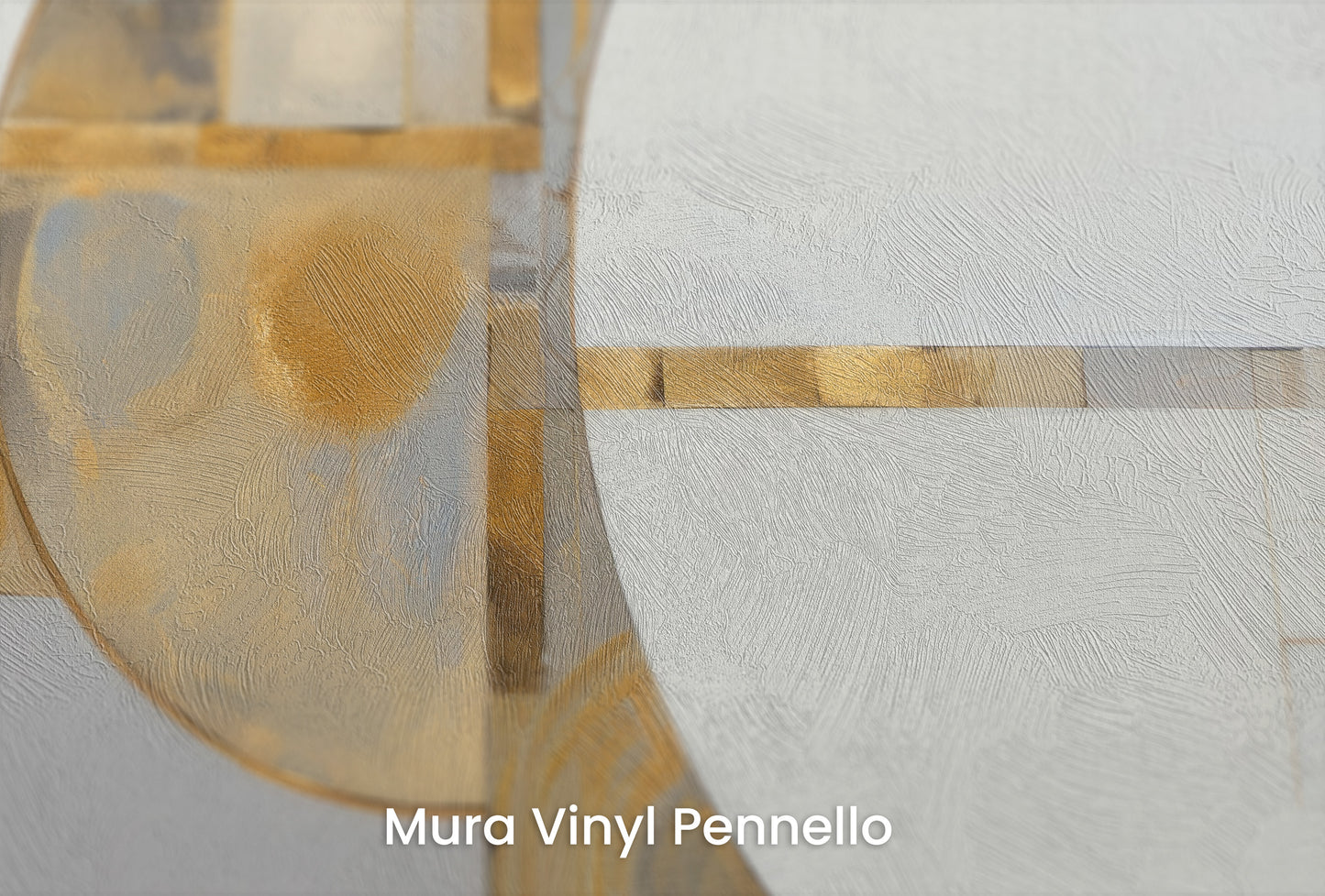 Zbliżenie na artystyczną fototapetę o nazwie CONCENTRIC GLORY na podłożu Mura Vinyl Pennello - faktura pociągnięć pędzla malarskiego.