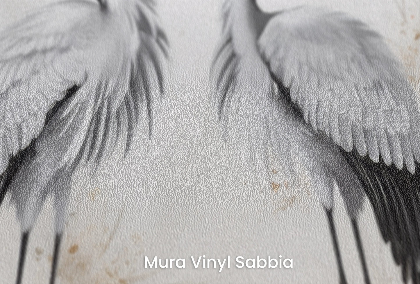Zbliżenie na artystyczną fototapetę o nazwie Moonlight Ballet na podłożu Mura Vinyl Sabbia struktura grubego ziarna piasku.