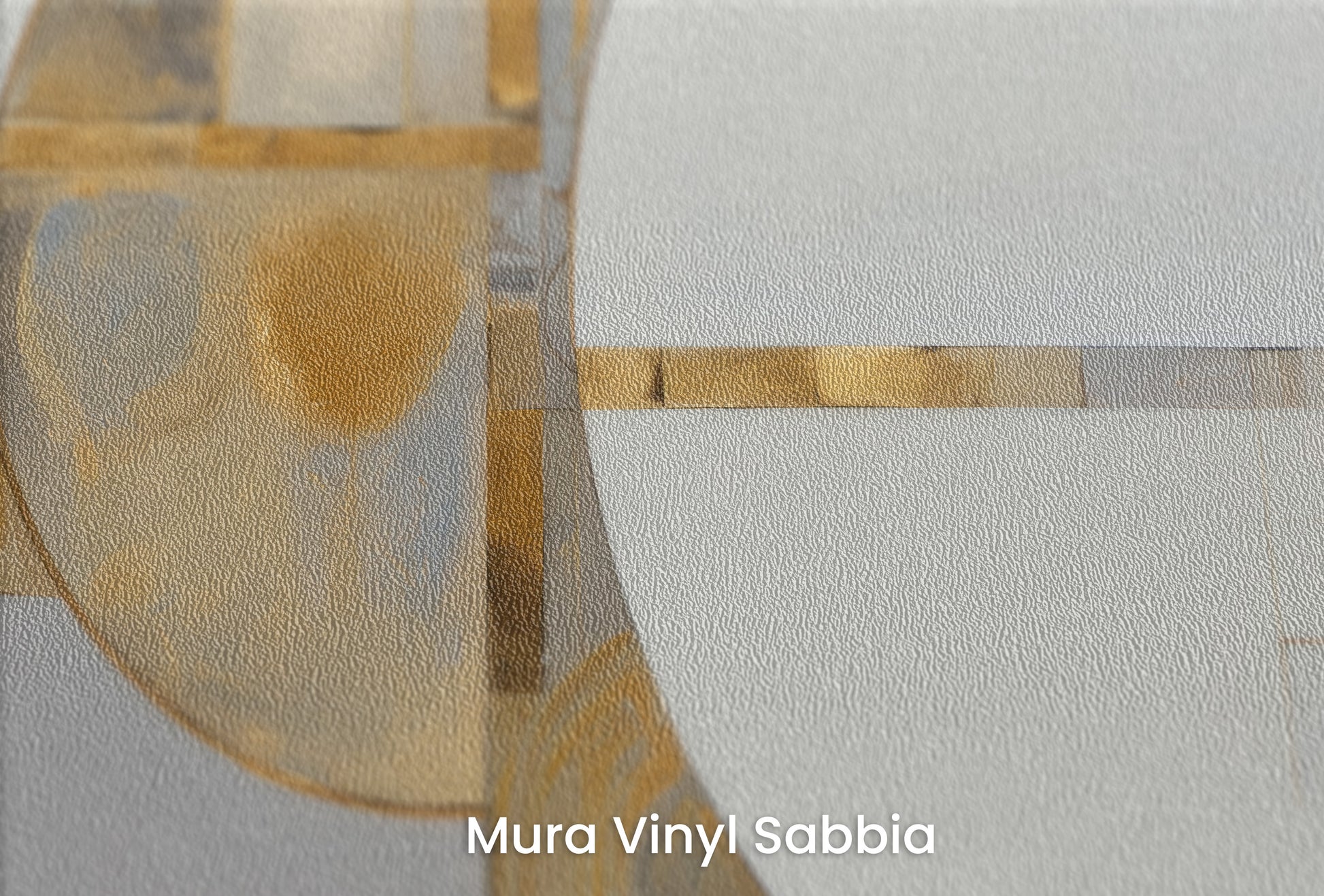 Zbliżenie na artystyczną fototapetę o nazwie CONCENTRIC GLORY na podłożu Mura Vinyl Sabbia struktura grubego ziarna piasku.