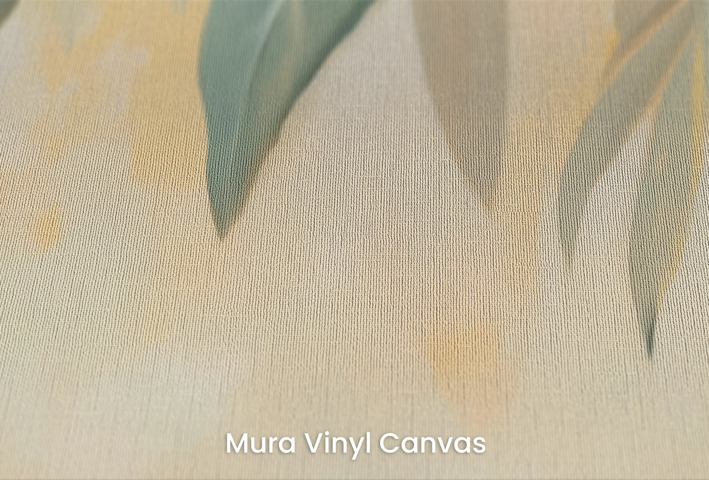 Zbliżenie na artystyczną fototapetę o nazwie Sunlit Foliage na podłożu Mura Vinyl Canvas - faktura naturalnego płótna.