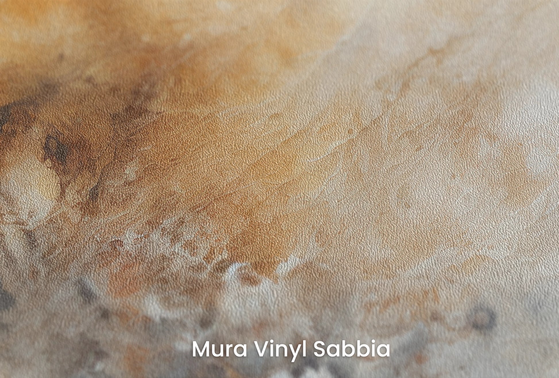 Zbliżenie na artystyczną fototapetę o nazwie Venusian Haze na podłożu Mura Vinyl Sabbia struktura grubego ziarna piasku.