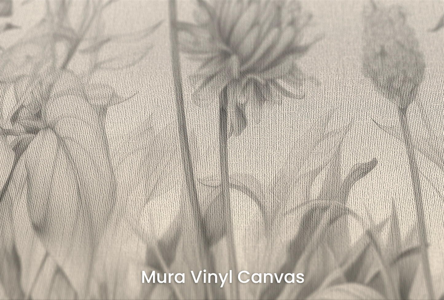 Zbliżenie na artystyczną fototapetę o nazwie Delicate Flora na podłożu Mura Vinyl Canvas - faktura naturalnego płótna.
