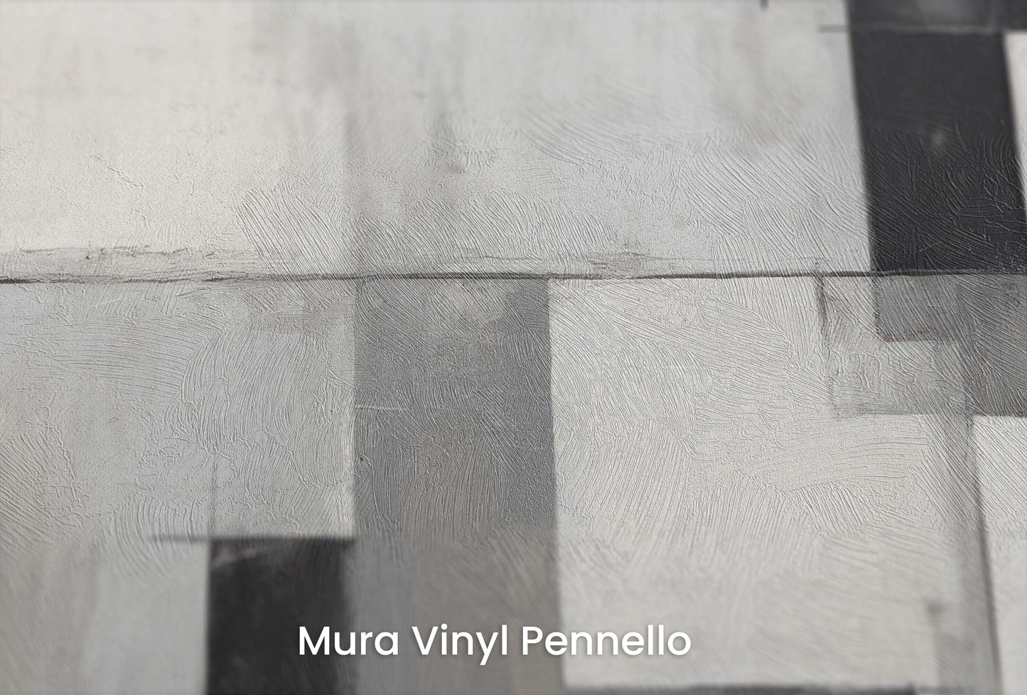 Zbliżenie na artystyczną fototapetę o nazwie Geometric Intrigue na podłożu Mura Vinyl Pennello - faktura pociągnięć pędzla malarskiego.