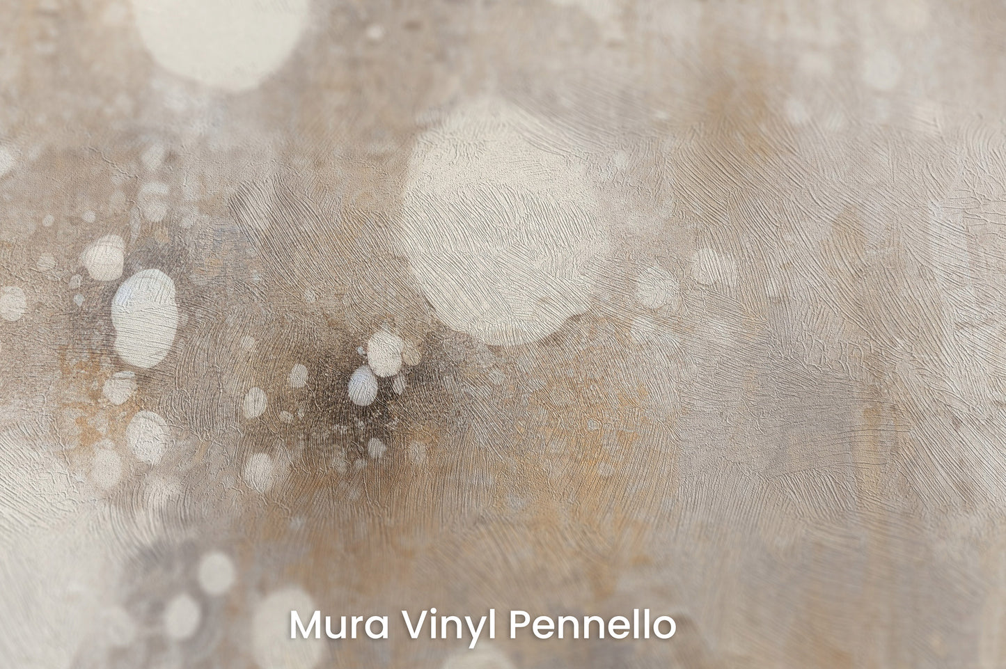 Zbliżenie na artystyczną fototapetę o nazwie CELESTIAL DROPLETS CASCADE na podłożu Mura Vinyl Pennello - faktura pociągnięć pędzla malarskiego.